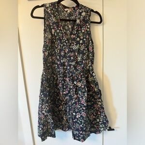 Gap Navy with Flowers Cotton Dress size S
